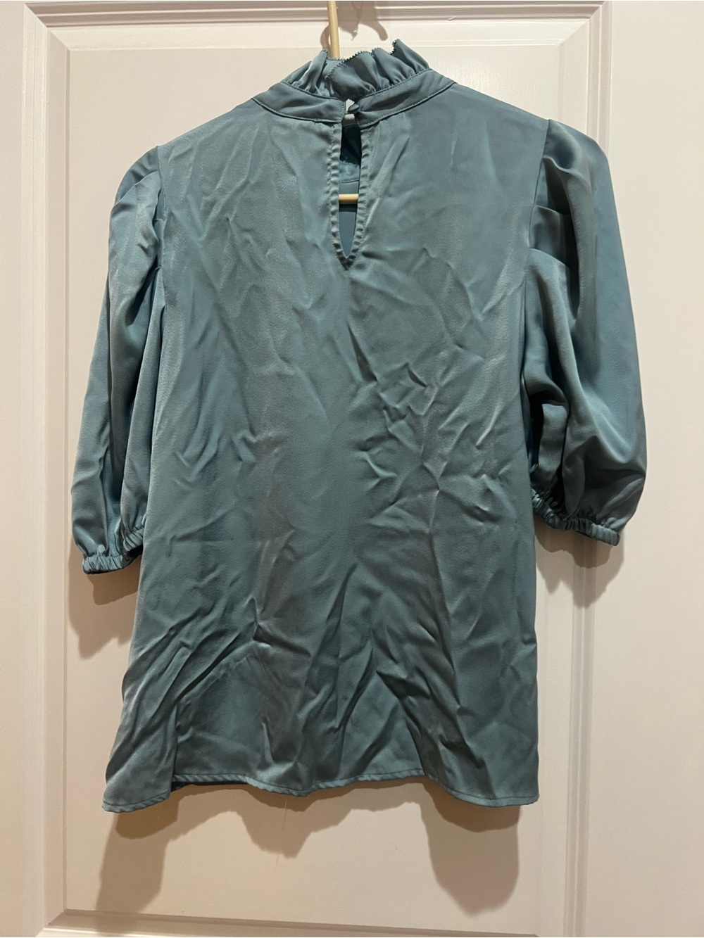 THML Ruffle Neck Puff Sleeve Blouse - Picture 2 of 3